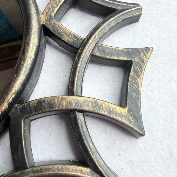 Set of 2 Sunburst Wall Mirrors Black‎ Gold Boho Decorative Accent Contemporary - Picture 4 of 10